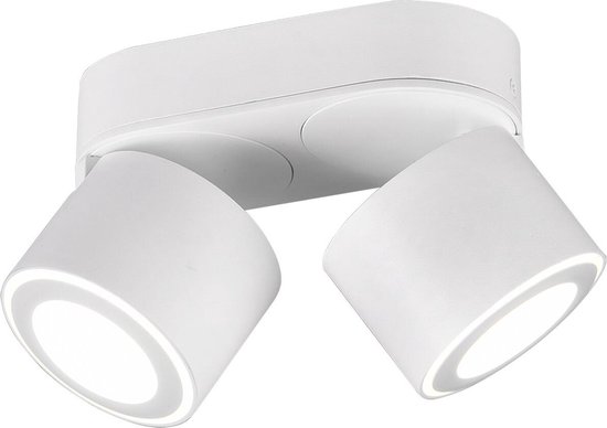 BES LED Led Plafondspot - Trion Tarus - 8w - Warm 3000k - 2-lichts - Rond - Mat - Aluminium - Wit