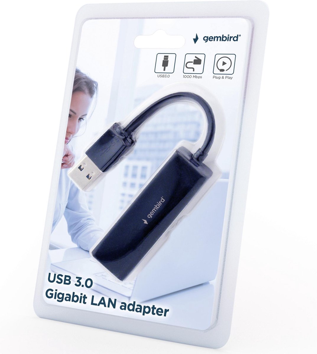 Gembird Adapterkabel Usb 3.0(m)-utp(f) Rj-45 - Zwart