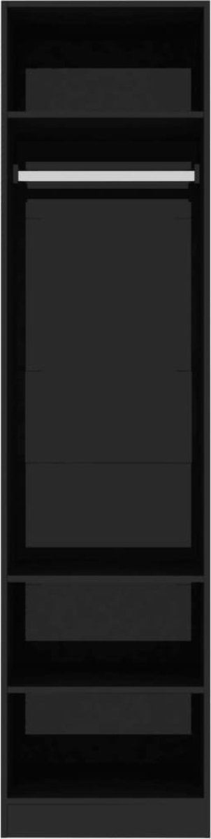 Vidaxl Kledingkast 50x50x200 Cm Spaanplaat Hoogglans - Zwart