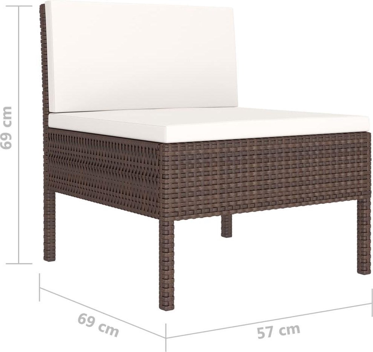 Vidaxl 9-delige Loungeset Met Kussens Poly Rattan - Bruin