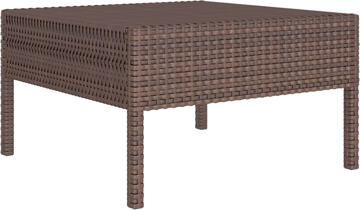 Vidaxl 9-delige Loungeset Met Kussens Poly Rattan - Bruin