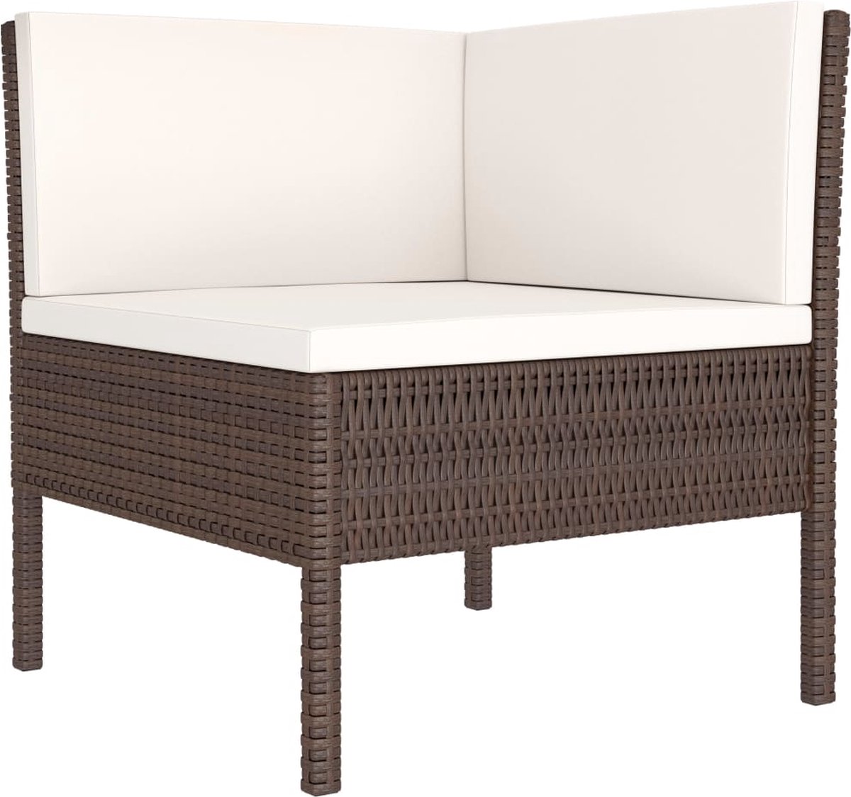 Vidaxl 6-delige Loungeset Met Kussens Poly Rattan - Bruin