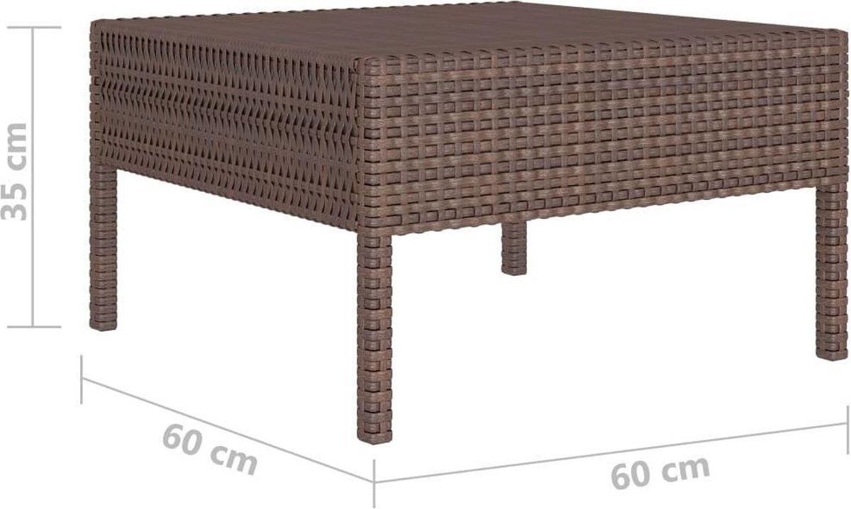 Vidaxl 6-delige Loungeset Met Kussens Poly Rattan - Bruin