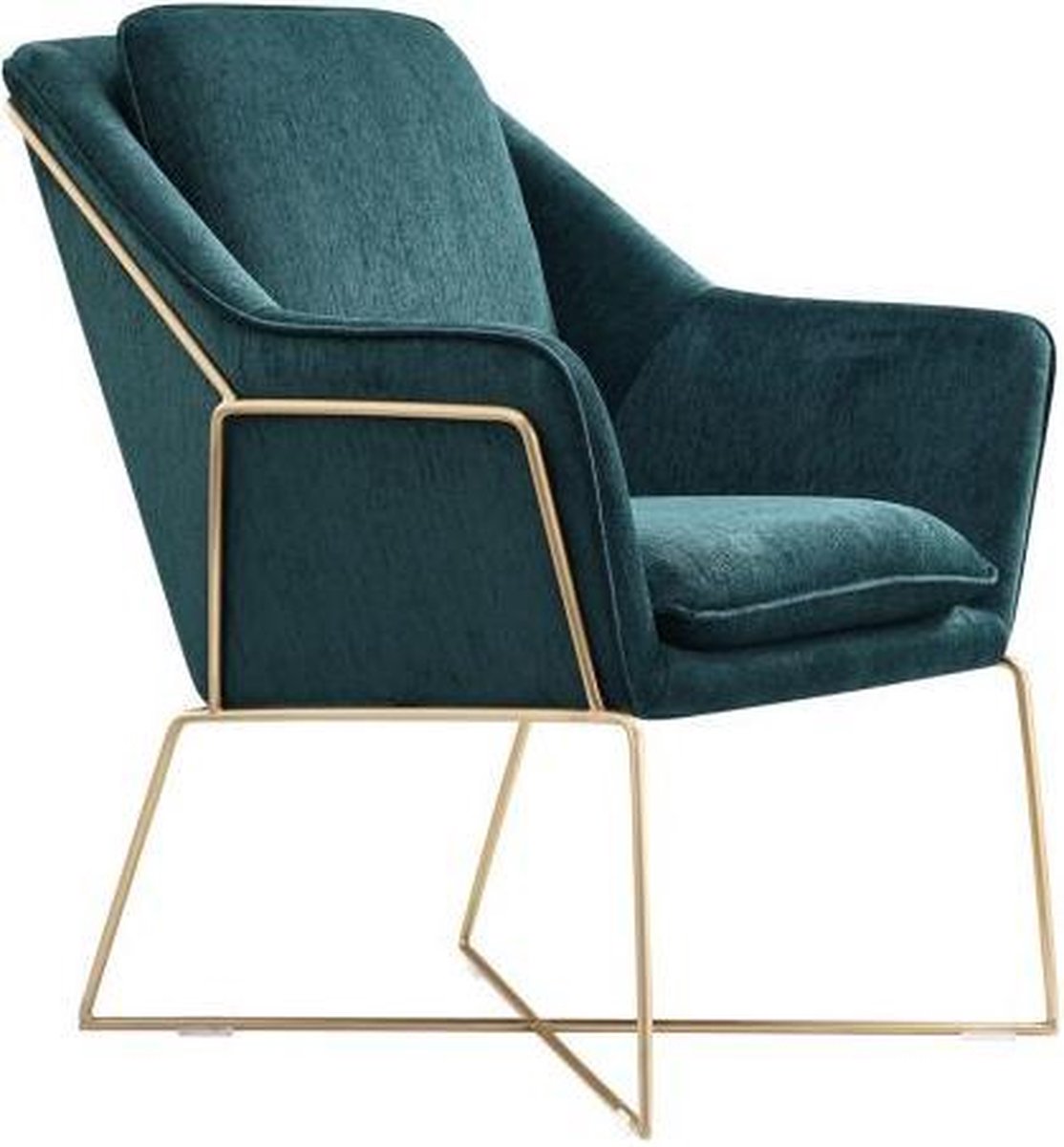 IVOL Design Fauteuil Selena - Smaragd / Gouden Frame - Groen