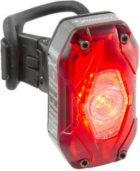 Moon Achterlicht Shield-x Auto Led Oplaadbaar/zwart - Rood