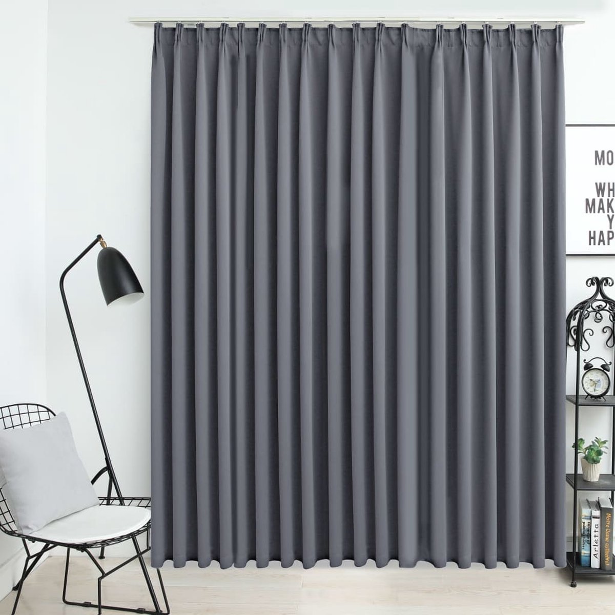 Vidaxl Gordijn Verduisterend Met Haken 290x245 Cm - Gris