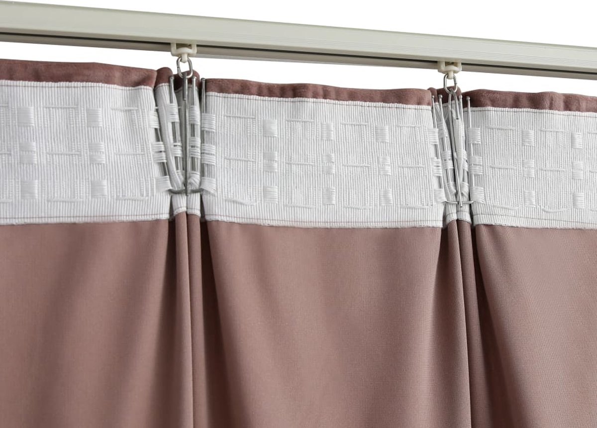 Vidaxl Gordijn Verduisterend Met Haken 290x245 Cm Fluweel Antiek - Roze