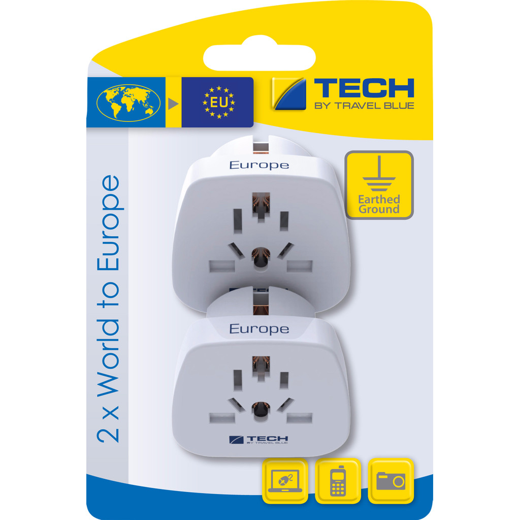 Travel-Blue Travel Blue 2 x Wereld Adapter - Europa