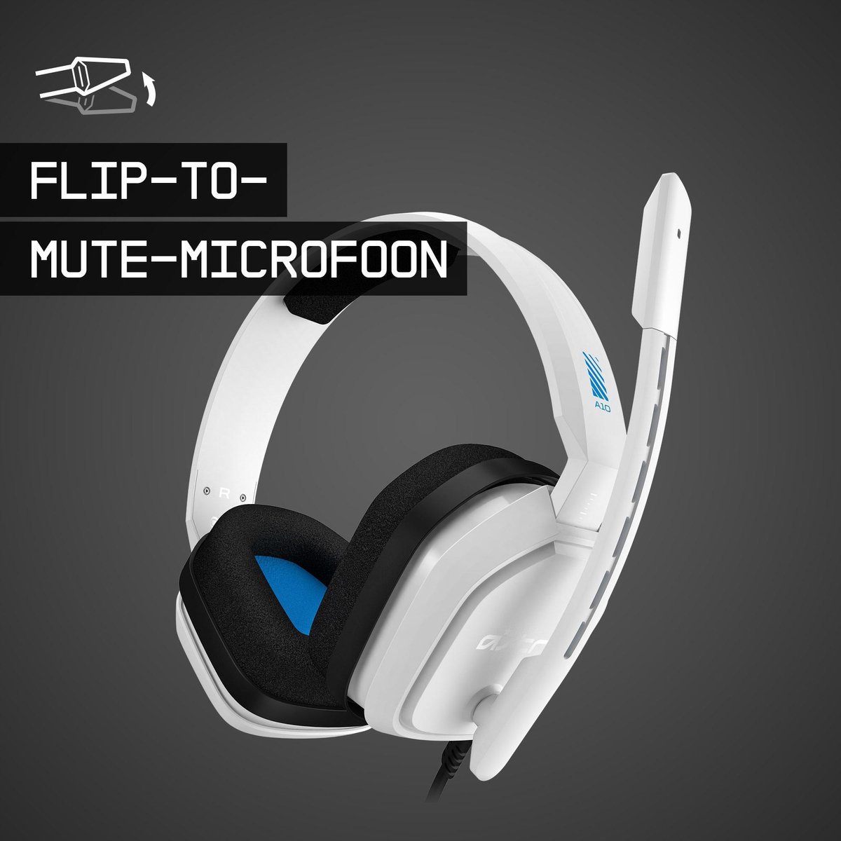 Astro A10 Gaming Headset voor PC, PS5, PS4, Xbox Series X|S, Xbox One -/Blauw - Wit