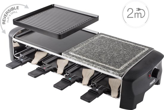 Princess Raclette 8 Stone & Grill Party 162820 - Grijs