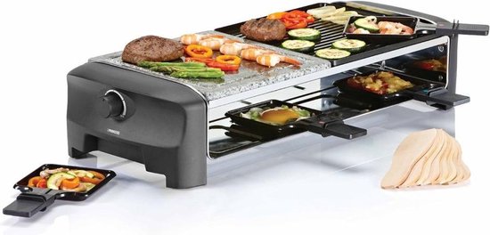 Princess Raclette 8 Stone & Grill Party 162820 - Grijs