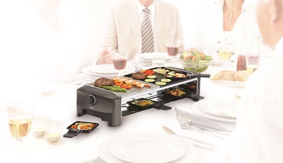 Princess Raclette 8 Stone & Grill Party 162820 - Grijs