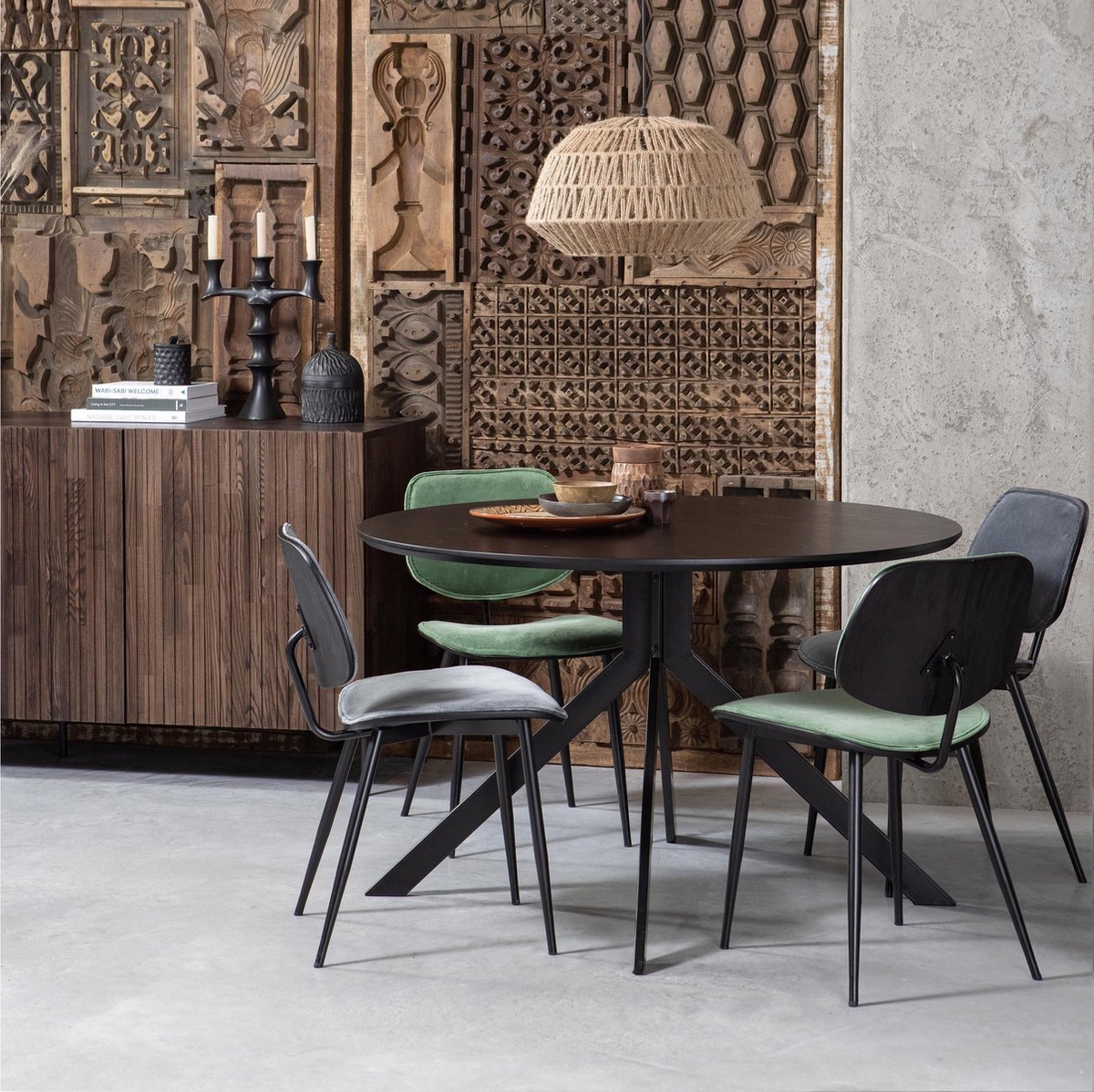 Woood Exclusive Bruno Eettafel Ø 120 cm - Zwart