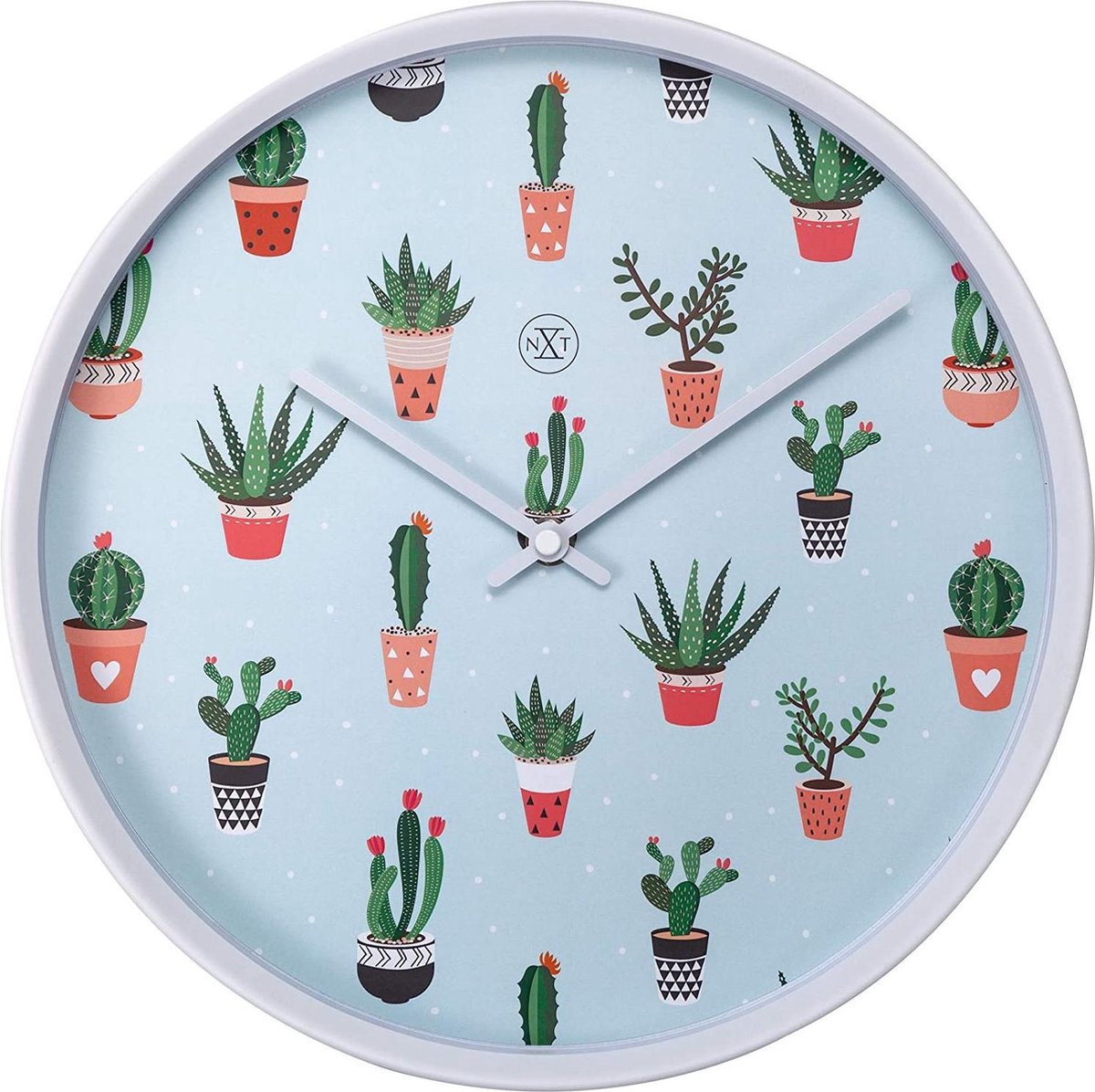 Nextime Cactus Wandklok Ø 30 cm - Wit