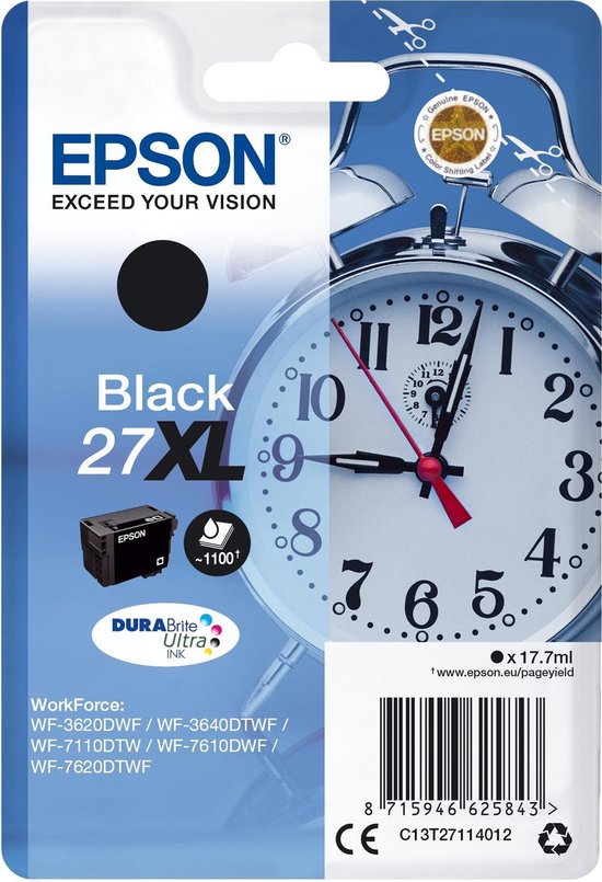 Epson 27XL Cartridge - Zwart