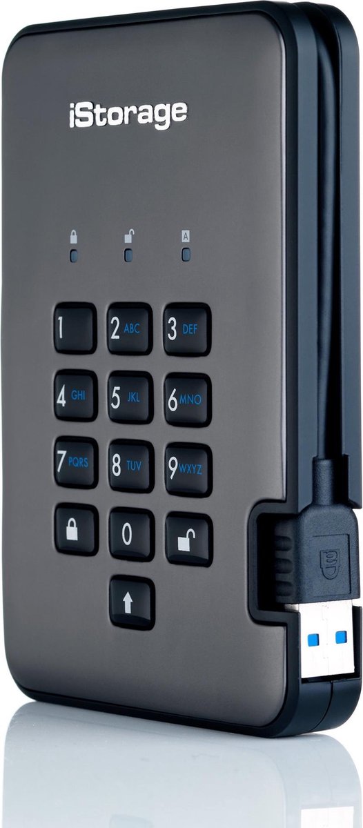 iStorage diskAshur PRO2 externe harde schijf 4000 GB, Grafiet - Zwart