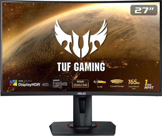 Asus TUF Gaming VG27WQ - QHD Curved VA Gaming Monitor - 27 inch - 144hz