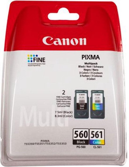 Canon 3713C006 inktcartridge Origineel, Cyaan, Magenta, Geel 2 stuk(s) - Zwart