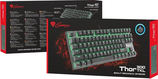 Genesis Thor 300 TKL US - Mechanisch Gaming Toetsenbord - Met achtergrondverlichting - Blue Outemu Switch (Niet geschikt voor PS/4) - Zwart