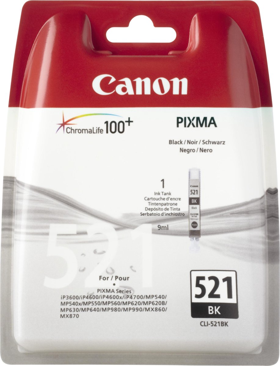 Canon Cli-521bk - Inktcartridge / - Negro