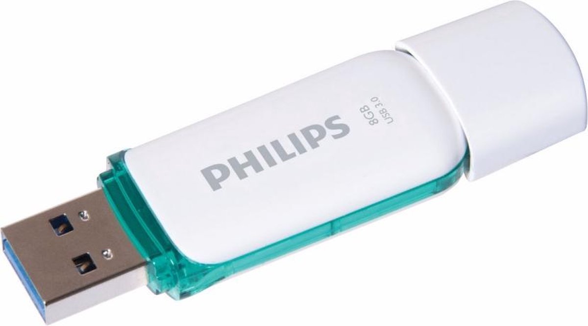 Philips FM08FD75B USB flash drive 8 GB USB Type-A 3.2 Gen 1 (3.1 Gen 1) Turkoois, - Wit