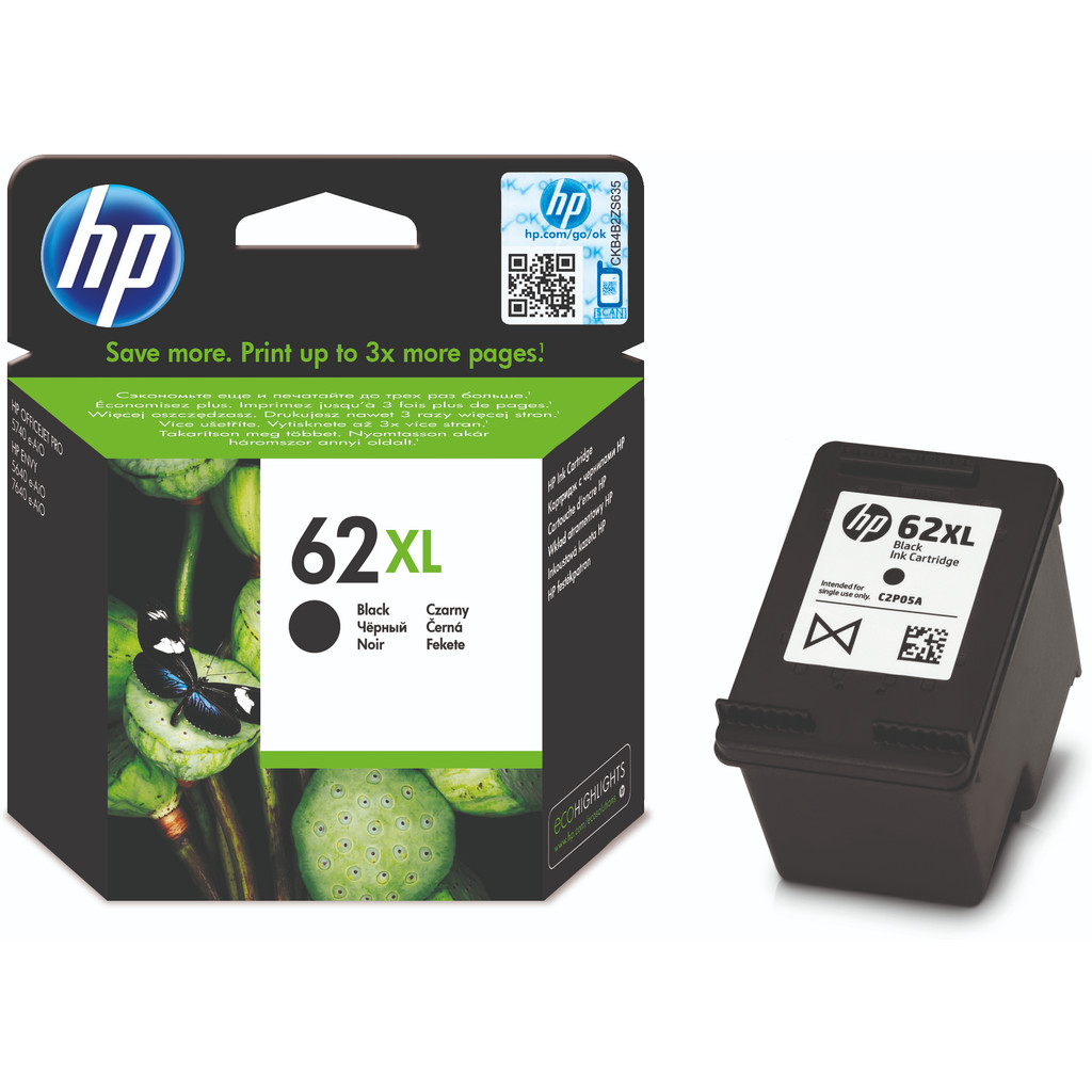 HP 62XL Cartridge - Zwart