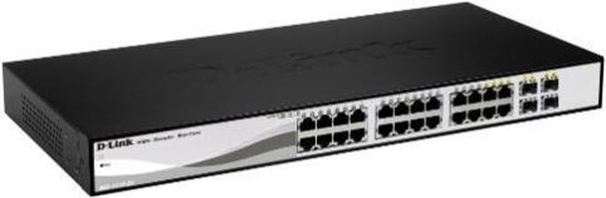 D-link DGS-1210-26 netwerk-switch Managed L2 Gigabit Ethernet (10/100/1000),Grijs 1U - Zwart
