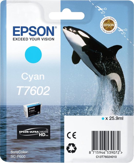 Epson T7602 Cartridge Cyaan