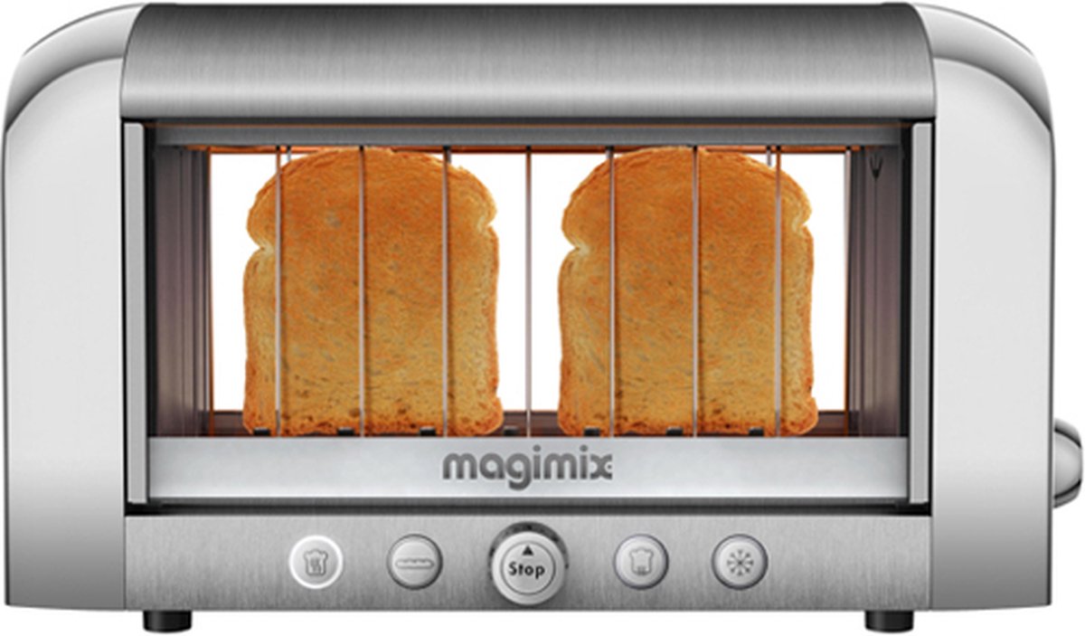 Magimix Le Vision toaster Mat Chroom - Grijs