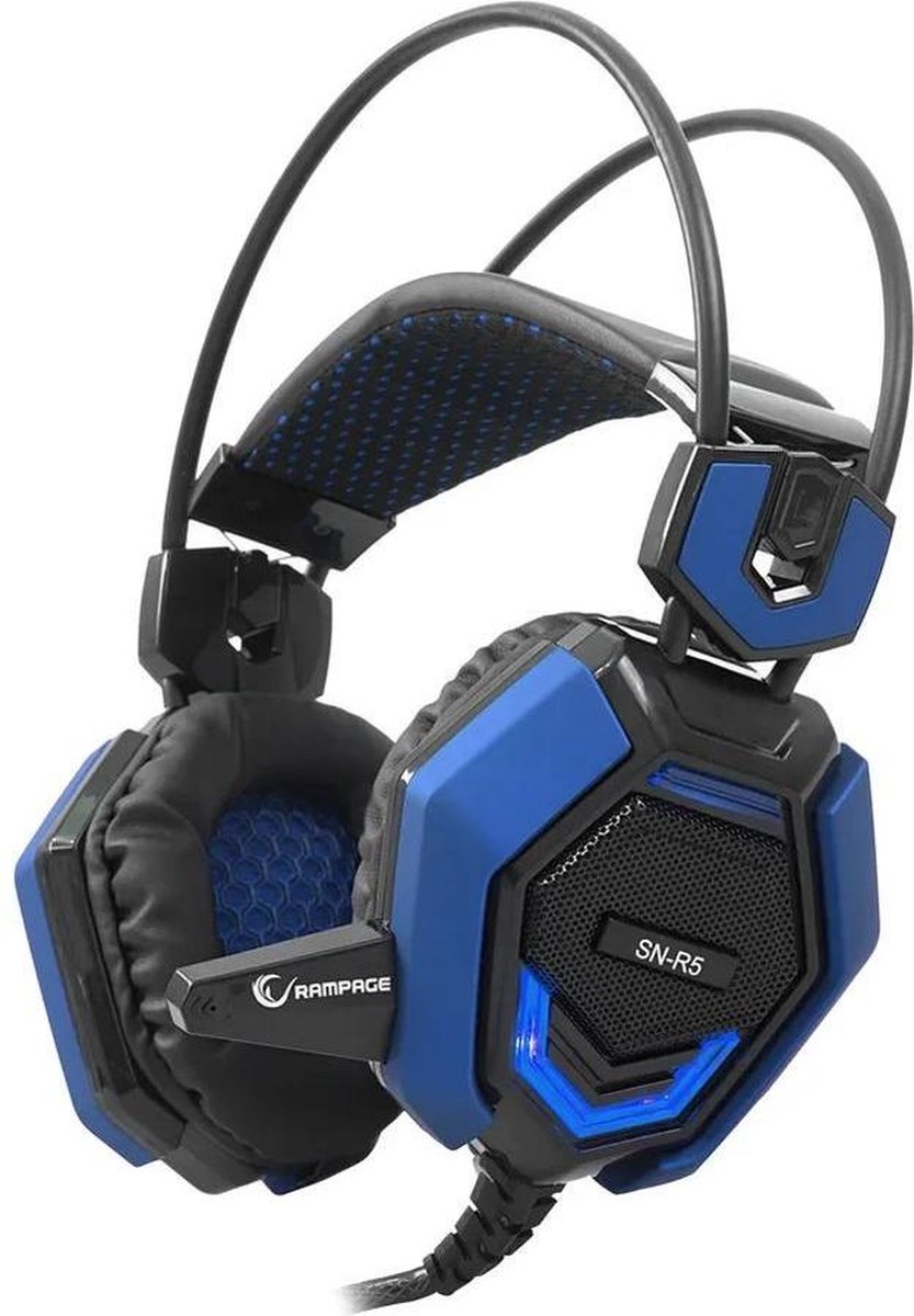 Rampage Sn-R5 X-Core Gaming headset zwart met blauw