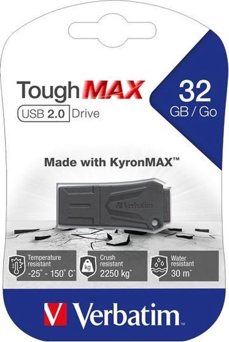 Verbatim ToughMAX - USB-Stick 32 GB - - Zwart