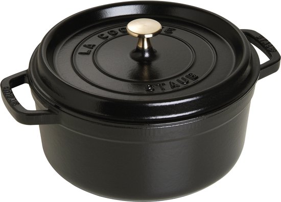 Staub Ronde Stoof-/Braadpan 24 cm - Zwart