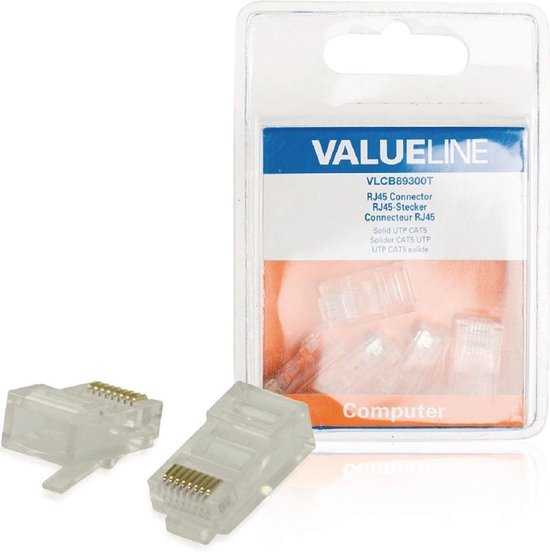Valueline UTP CAT5 Netwerkstekker Transparant 10 stuks