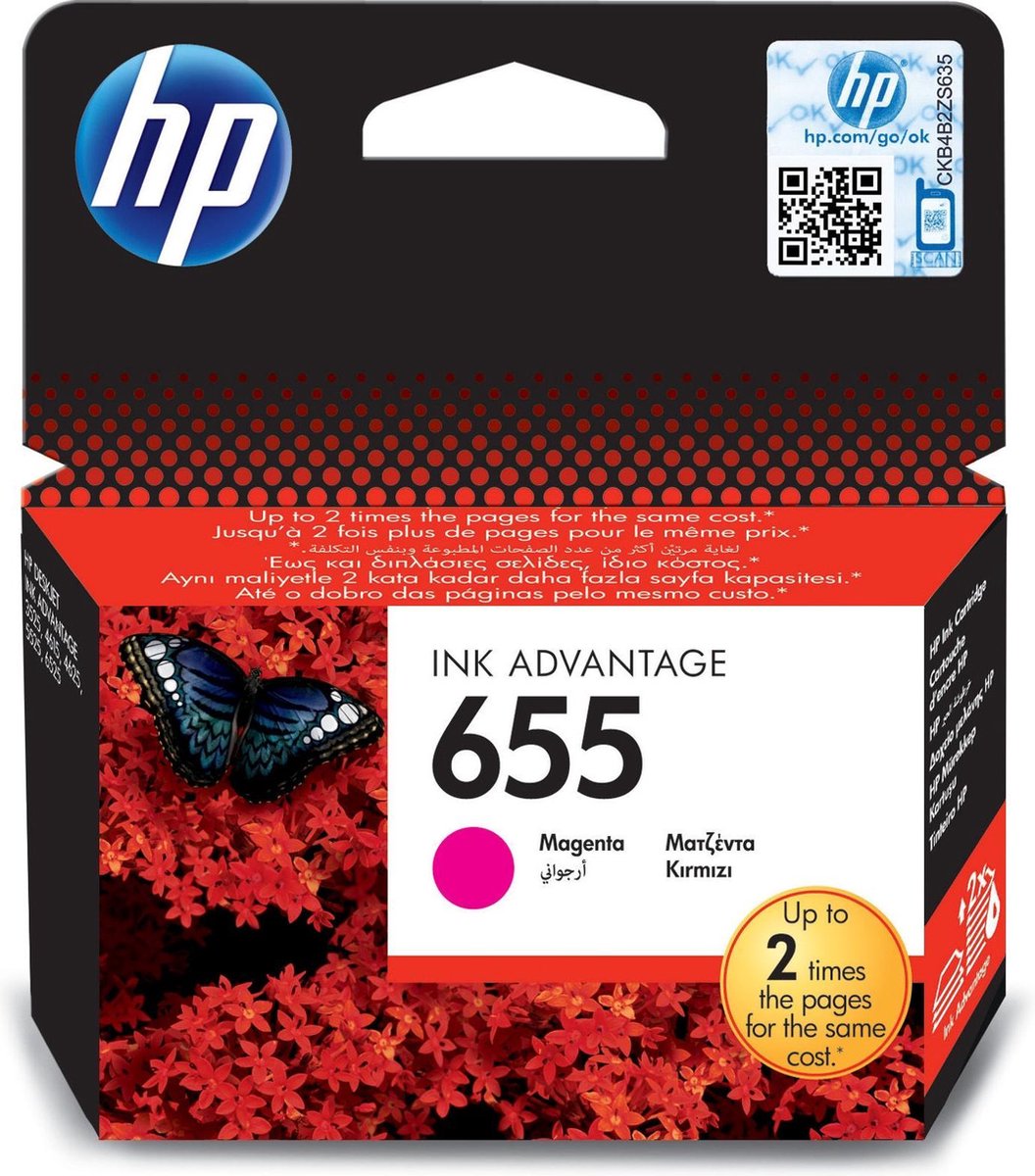 HP HP 655 Origineel 1 stuk(s) - Magenta