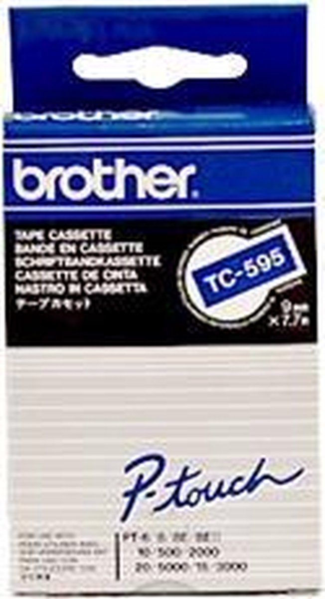 Brother TC-595 - 9mm - white on blue for PT-8E / PT-2000 / PT-3000 / PT-5000