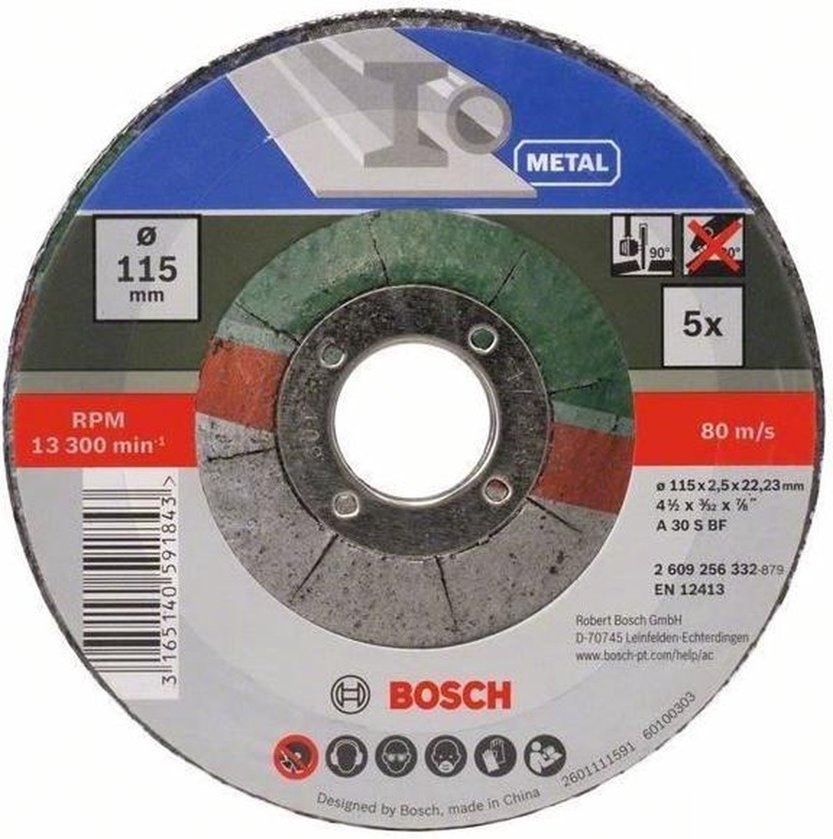Bosch Slijpschijf Metaal 115 mm 5 stuks