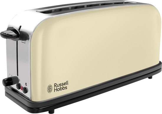Russell Hobbs Colours Plus+ Classic Cream Long Slot Broodrooster - Wit