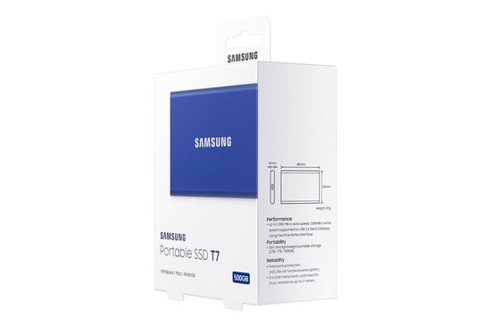 Samsung Portable SSD T7 500GB - Blauw