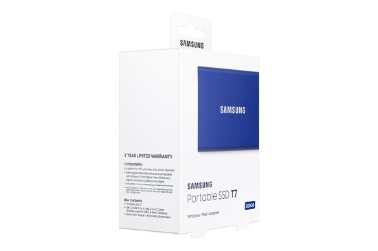 Samsung Portable SSD T7 500GB - Blauw