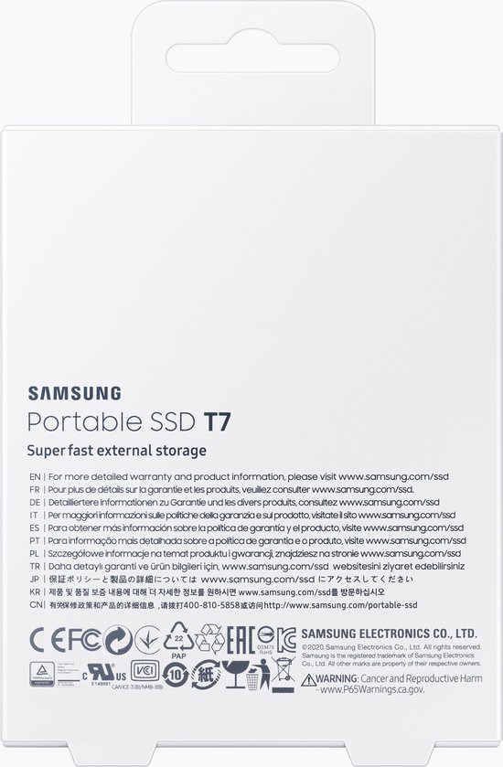 Samsung Portable SSD T7 500GB - Blauw