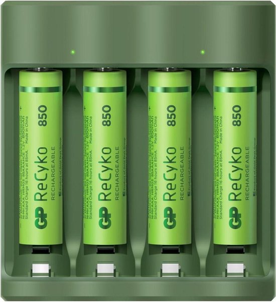 GP USB-batterijlader + 4x AAA 850 mAh