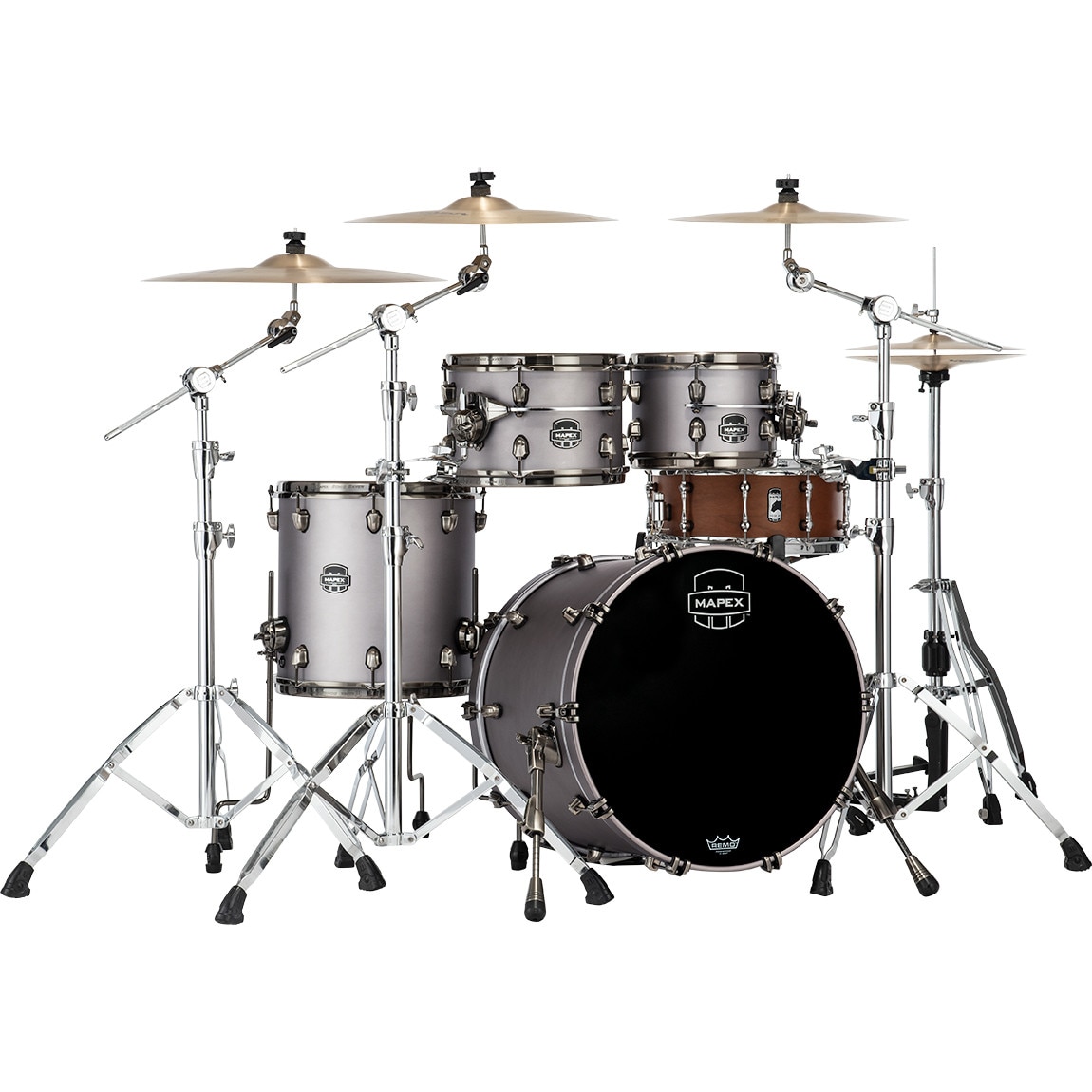 Mapex SE504XM Saturn Evolution Maple Fusion Gun Metal Grey 4-delige shellset