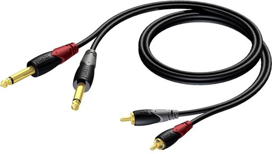 Procab CLA631 Classic 2x RCA - 2x jack verloopkabel 3m