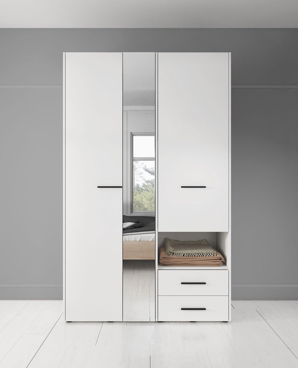 Meubella - Kledingkast Laura 127,5 Cm - Wit