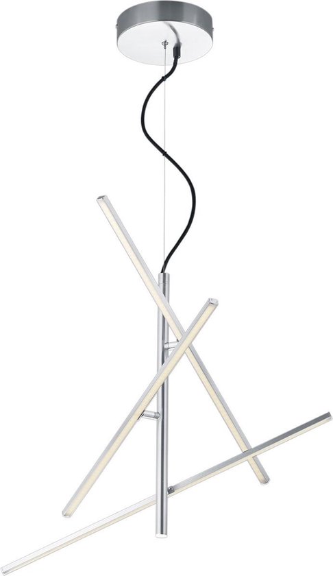 BES LED Led Hanglamp - Hangverlichting - Trion Tiraki - 21w - Warm 3000k - Rechthoek - Mat Nikkel - Aluminium - Wit