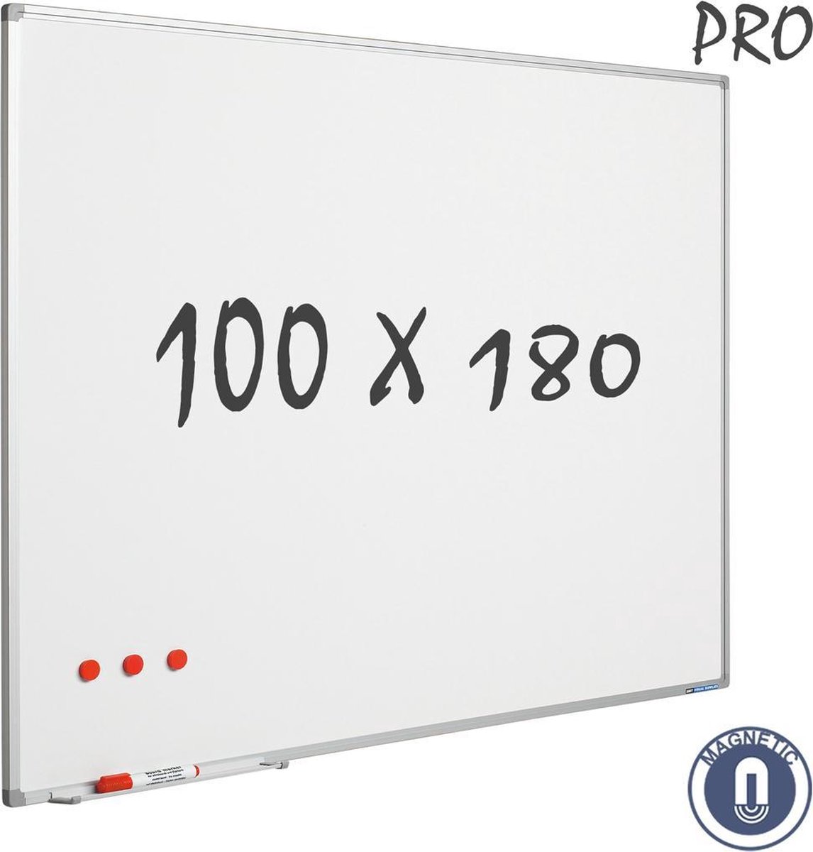 Smit Visual Whiteboard 100x180 Cm - Magnetisch / Emaille