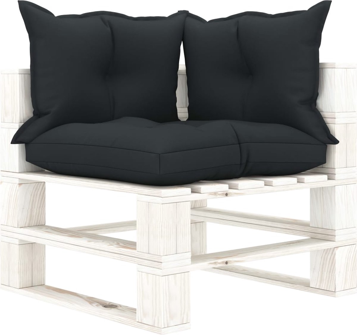 Vidaxl 4-delige Loungeset Met Antracietkleurige Kussens Pallet Hout - Grijs