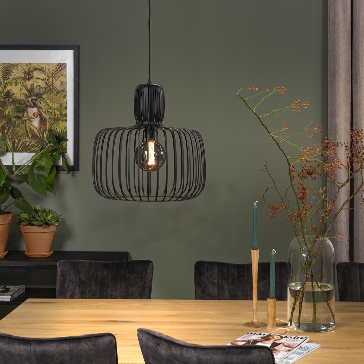 Freelight Hanglamp Costola Ø 45 Cm - Zwart
