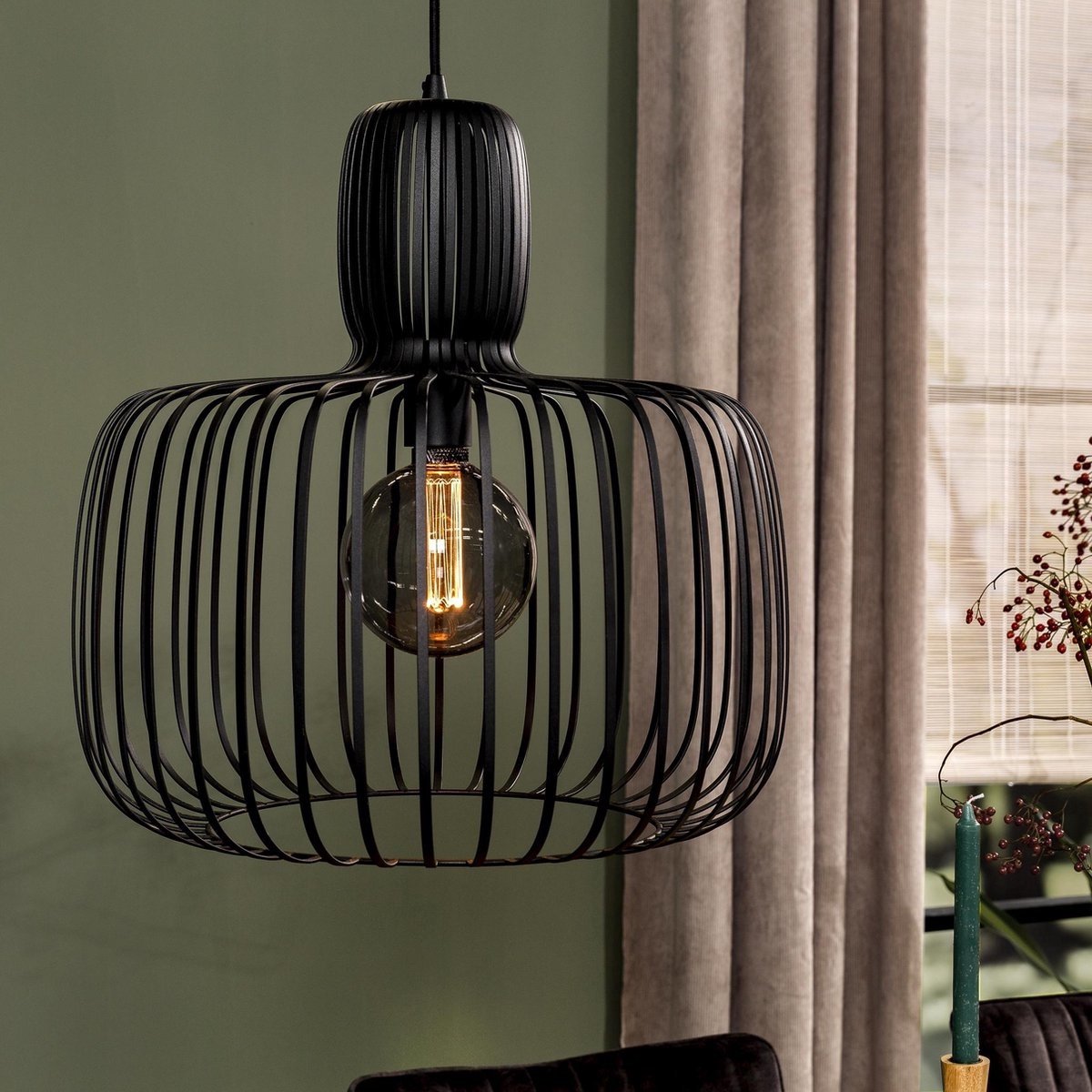 Freelight Hanglamp Costola Ø 45 Cm - Zwart