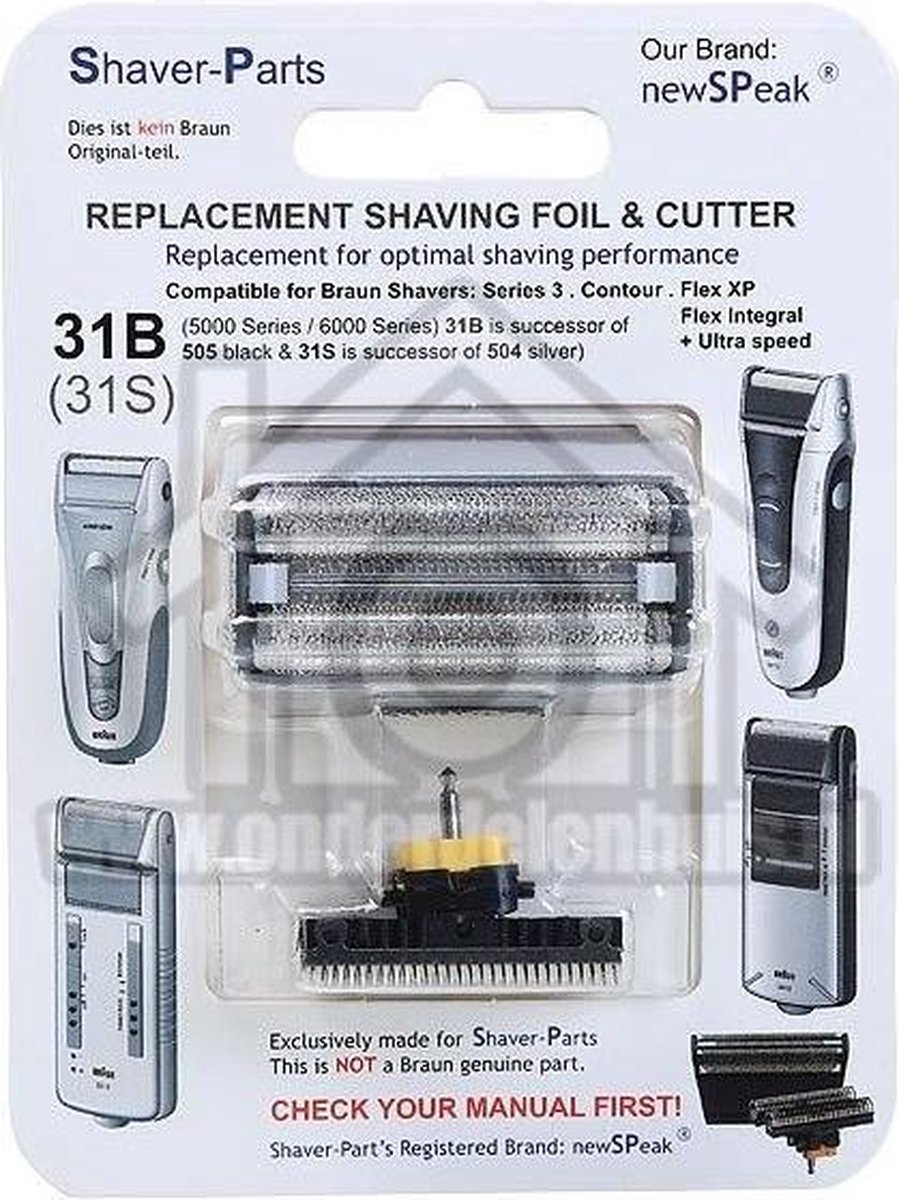 Shaverparts Schaver Parts Scheerkop Braun 31b